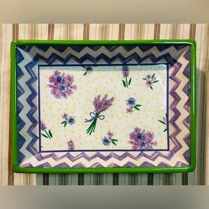 Mackenzie Childs flower pattern trinket tray